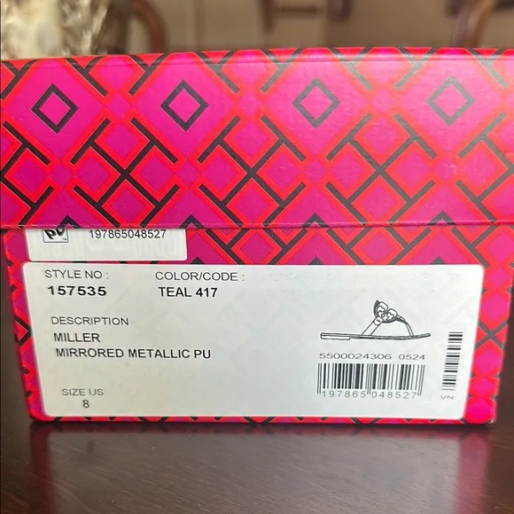 Tory Burch Miller Mirrored Metalic Sandals NEW/RARE