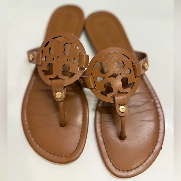 Tory Burch Miller Sandals, Brown, Size 8.5M