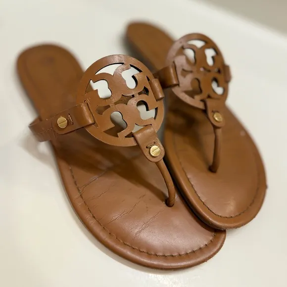 Tory Burch Miller Sandals, Brown, Size 8.5M