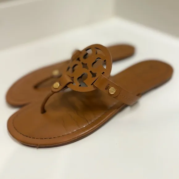Tory Burch Miller Sandals, Brown, Size 8.5M