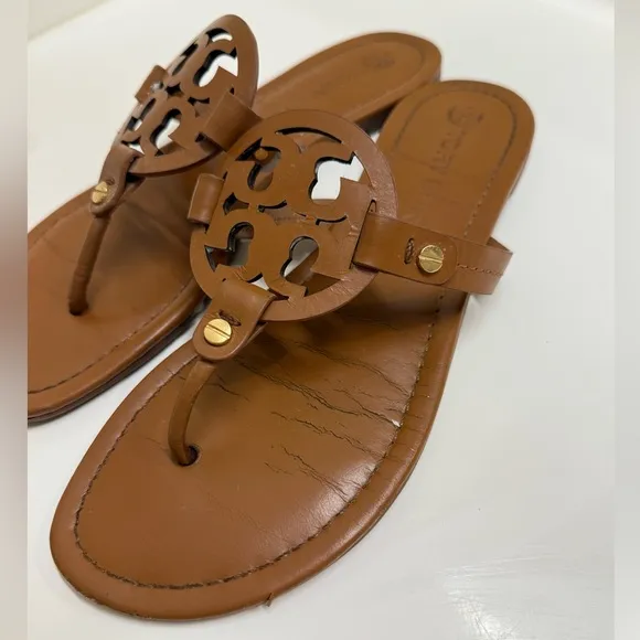 Tory Burch Miller Sandals, Brown, Size 8.5M
