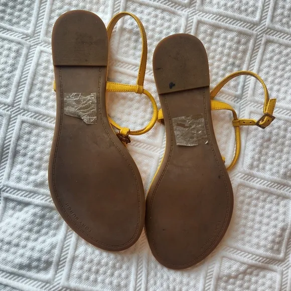 Tory Burch Yellow Emmy Sandals