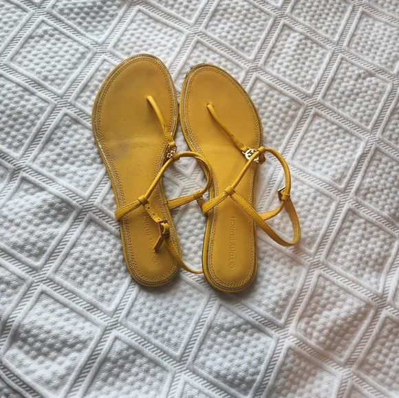 Tory Burch Yellow Emmy Sandals