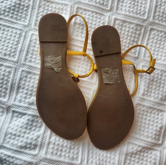 Tory Burch Yellow Emmy Sandals
