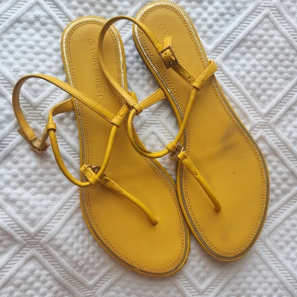 Tory Burch Yellow Emmy Sandals