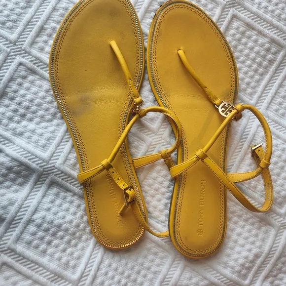 Tory Burch Yellow Emmy Sandals