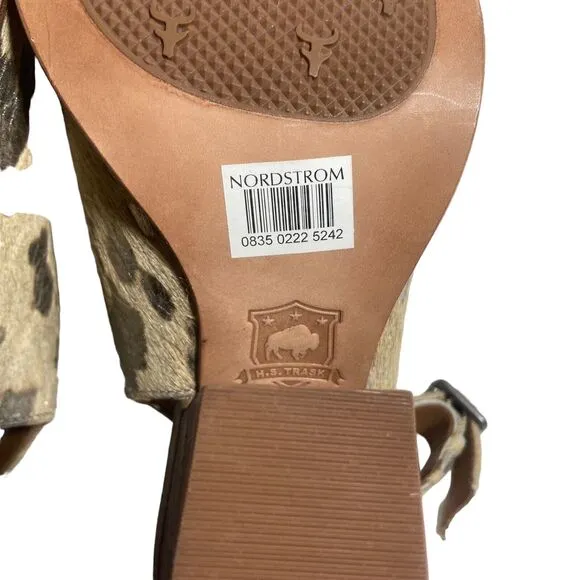 Trask Parker Women's Beige Slingback Open Toe Sandals Heels Size 8 M Calf Hair