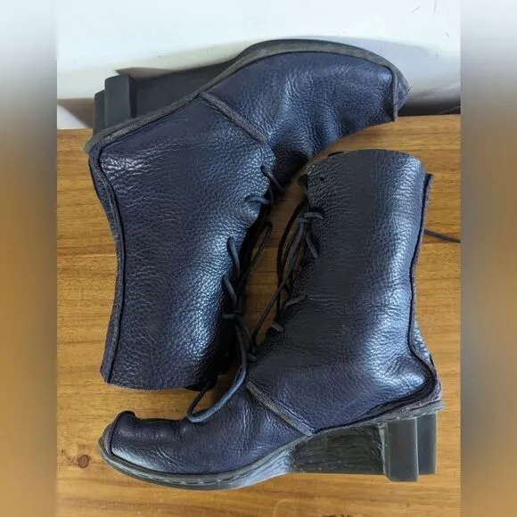 Trippen x os Blue Leather Whimsigoth Fairy Ankle Boots 7 / 38 Made in Germany