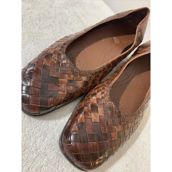 Trotters Aspen Woven Leather Flats Loafers Womens Size 7