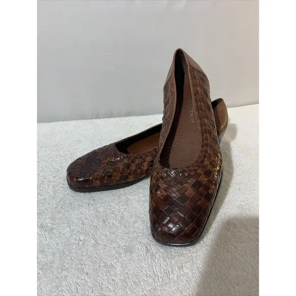 Trotters Aspen Woven Leather Flats Loafers Womens Size 7