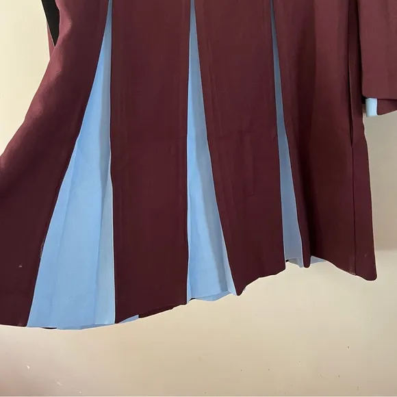 Tuckernuck Long sleeve griffiths a line dress Ladies small Merlot and sky blue