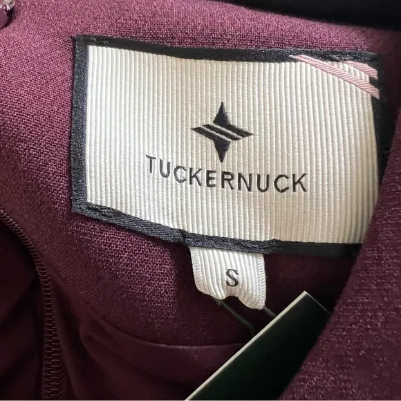 Tuckernuck Long sleeve griffiths a line dress Ladies small Merlot and sky blue