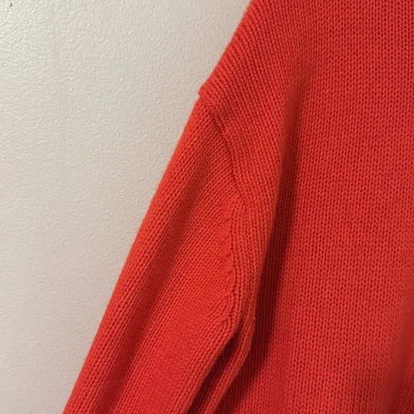 Tuckernuck Red Removable White CollarDickey Sweater Sz Medium Oversized Preppy