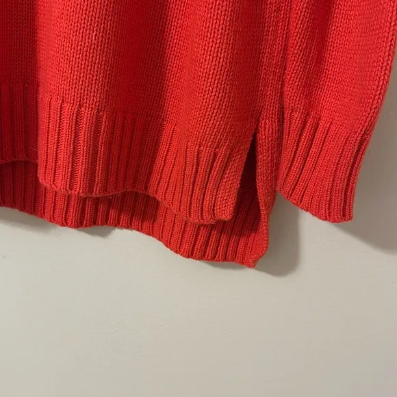 Tuckernuck Red Removable White CollarDickey Sweater Sz Medium Oversized Preppy