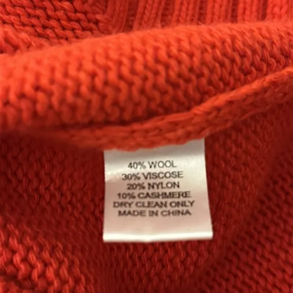 Tuckernuck Red Removable White CollarDickey Sweater Sz Medium Oversized Preppy