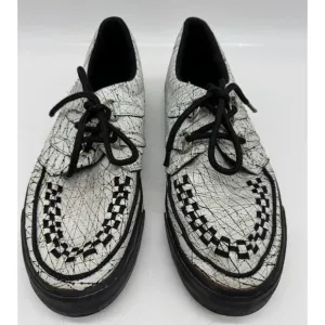 T.U.K. Unisex Creeper Casual Shoes Round Toe Size M11 L13 White Black Checkered