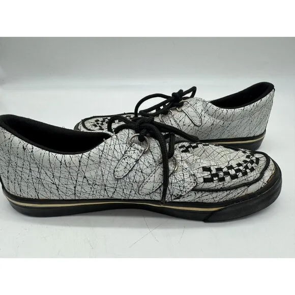 T.U.K. Unisex Creeper Casual Shoes Round Toe Size M11 L13 White Black Checkered