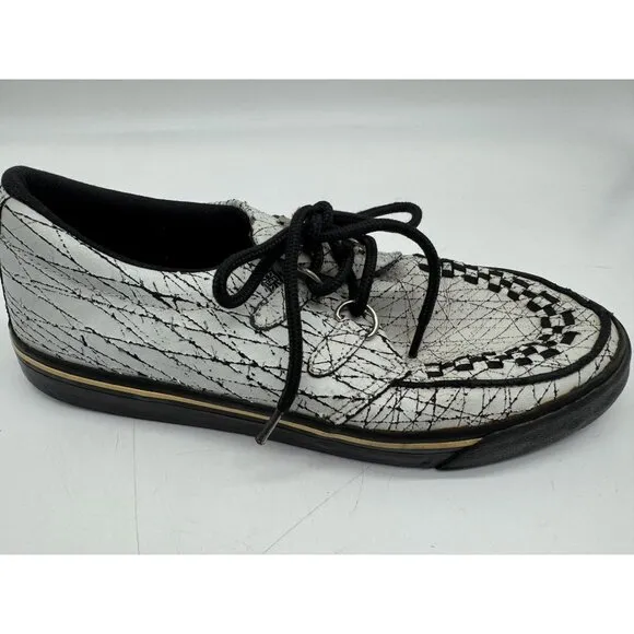 T.U.K. Unisex Creeper Casual Shoes Round Toe Size M11 L13 White Black Checkered