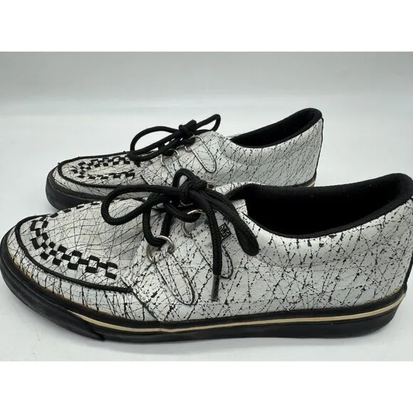 T.U.K. Unisex Creeper Casual Shoes Round Toe Size M11 L13 White Black Checkered