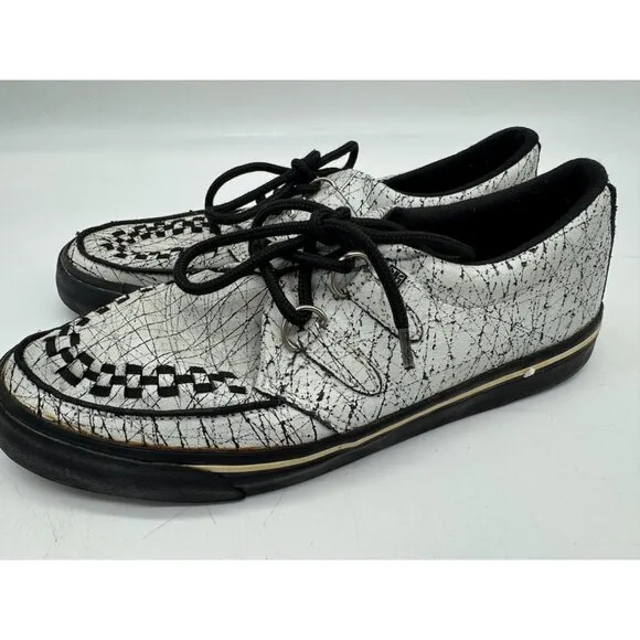 T.U.K. Unisex Creeper Casual Shoes Round Toe Size M11 L13 White Black Checkered