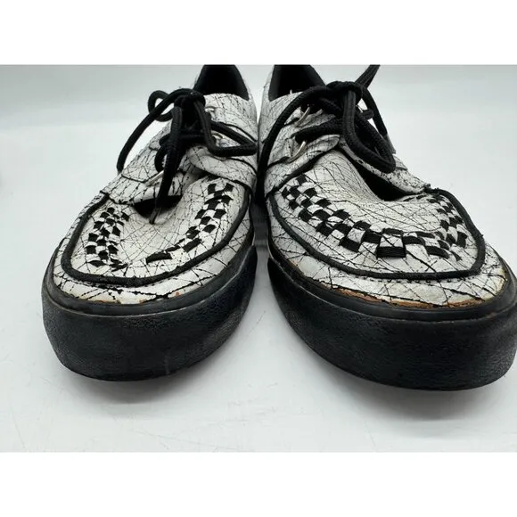 T.U.K. Unisex Creeper Casual Shoes Round Toe Size M11 L13 White Black Checkered