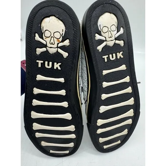 T.U.K. Unisex Creeper Casual Shoes Round Toe Size M11 L13 White Black Checkered