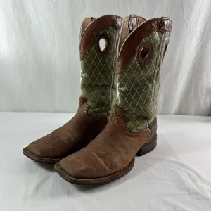 Twisted X Boots Men's Size 10.5 D Green And Brown Work Leather Faith Cross