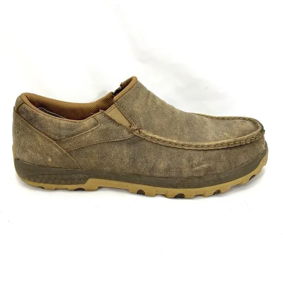 Twisted X Men's Driving Moc Bomber Brown Slip On Shoes MXC0003 SZ 12W