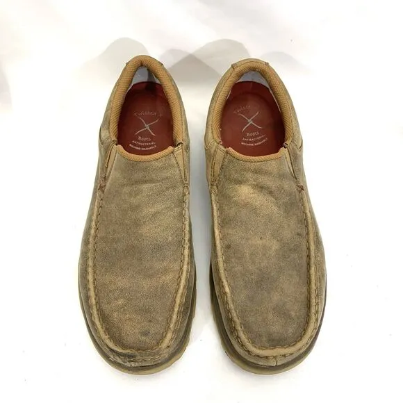 Twisted X Men's Driving Moc Bomber Brown Slip On Shoes MXC0003 SZ 12W