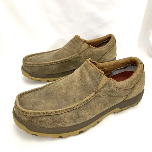 Twisted X Men's Driving Moc Bomber Brown Slip On Shoes MXC0003 SZ 12W
