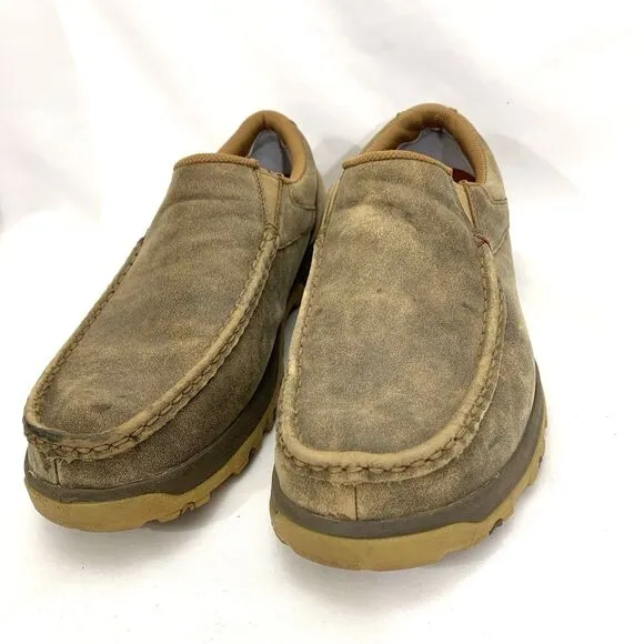 Twisted X Men's Driving Moc Bomber Brown Slip On Shoes MXC0003 SZ 12W