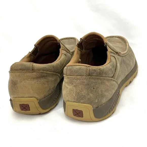Twisted X Men's Driving Moc Bomber Brown Slip On Shoes MXC0003 SZ 12W