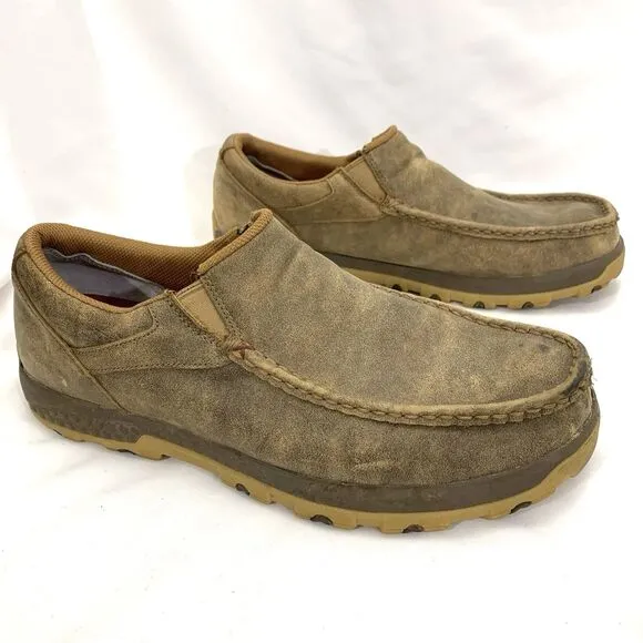 Twisted X Men's Driving Moc Bomber Brown Slip On Shoes MXC0003 SZ 12W