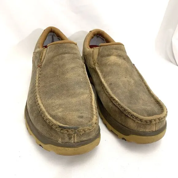 Twisted X Men's Driving Moc Bomber Brown Slip On Shoes MXC0003 SZ 12W