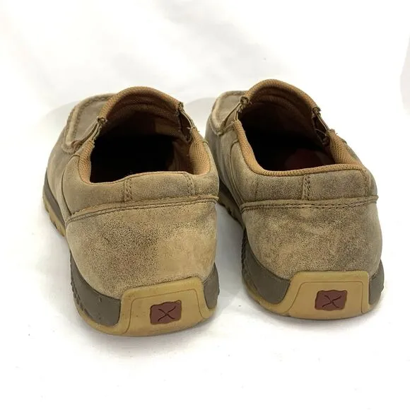 Twisted X Men's Driving Moc Bomber Brown Slip On Shoes MXC0003 SZ 12W
