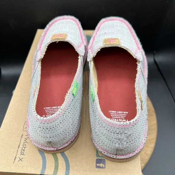 Twisted X Womens Size 11 M Loafer Slip On Gray Pink Shoes Sneakers WCL0012