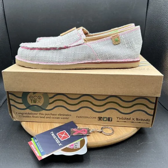 Twisted X Womens Size 11 M Loafer Slip On Gray Pink Shoes Sneakers WCL0012