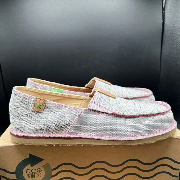 Twisted X Womens Size 11 M Loafer Slip On Gray Pink Shoes Sneakers WCL0012