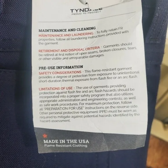 Tyndale mens relaxed fit fr pants with rule pocket navy 36x32 nwt