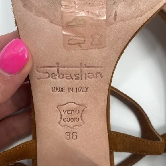 UEC Sebastian Milano light brown thing heeled sandals no box size 36/ 6