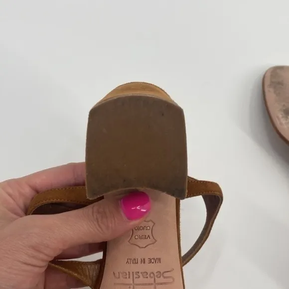 UEC Sebastian Milano light brown thing heeled sandals no box size 36/ 6