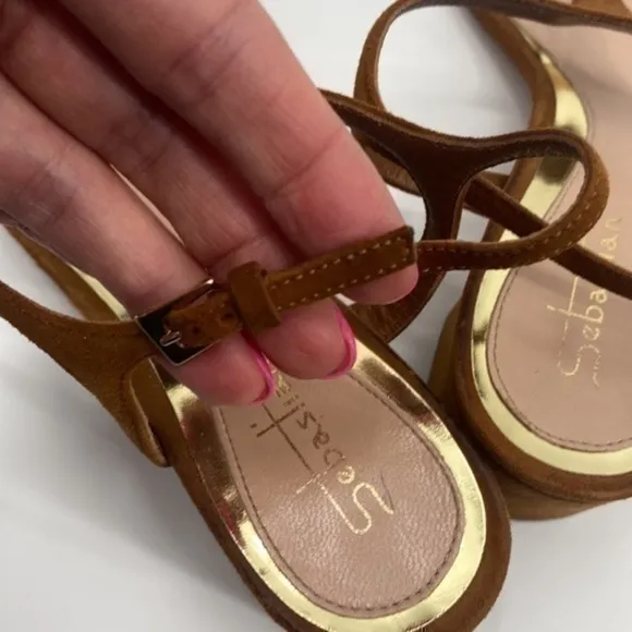 UEC Sebastian Milano light brown thing heeled sandals no box size 36/ 6