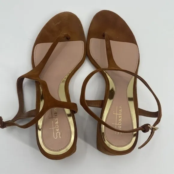 UEC Sebastian Milano light brown thing heeled sandals no box size 36/ 6
