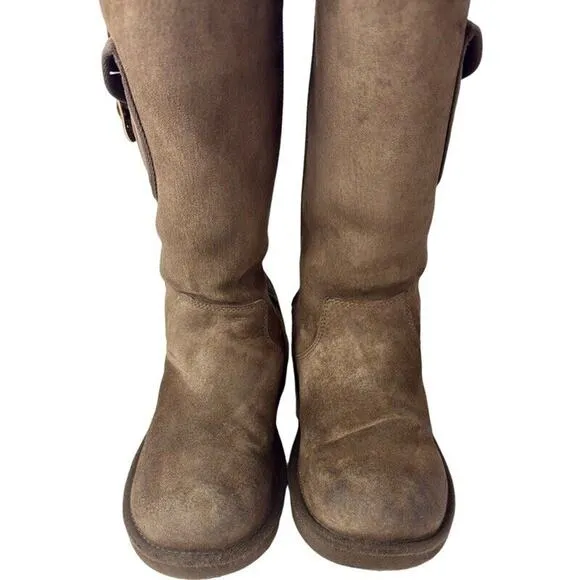 UGG Australia “1895 Retro” Cargo Tall Zip Brown Boots Size 7