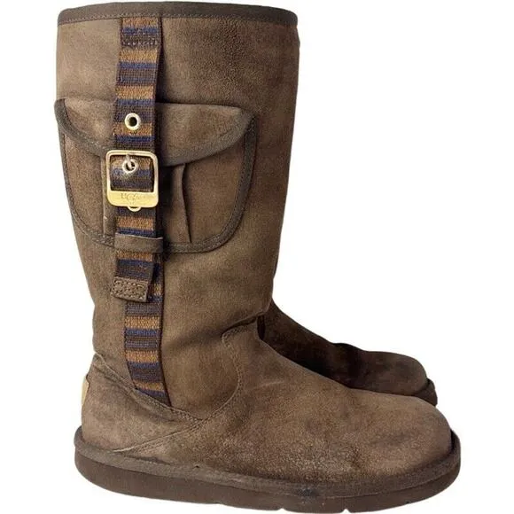 UGG Australia “1895 Retro” Cargo Tall Zip Brown Boots Size 7