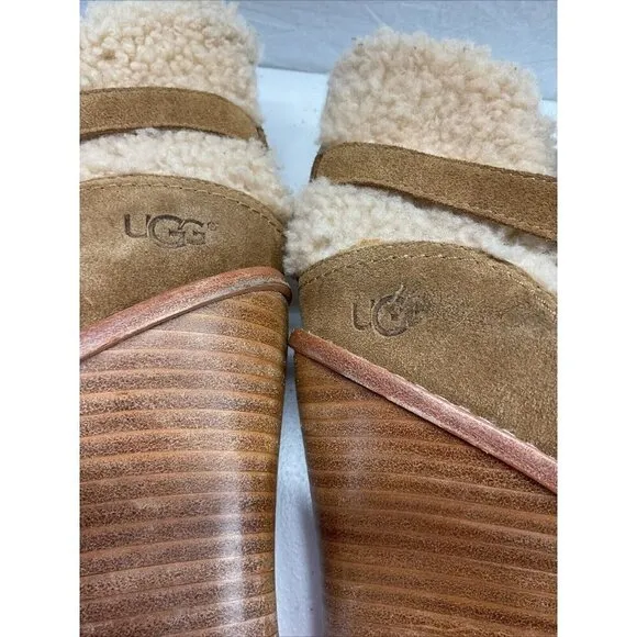 UGG Australia Anais Boots Womens 8.5 Chestnut Brown Suede Wedge Heel