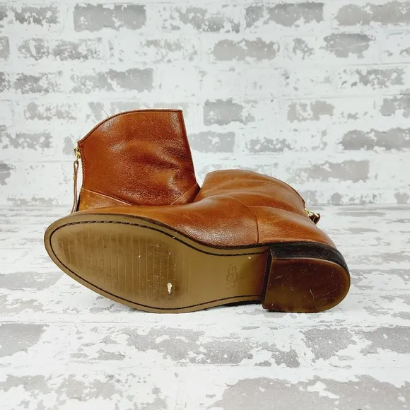 Ugg Australia Bruno Brown Ankle Boots Booties 1018942 Leather Ankle Boots T636