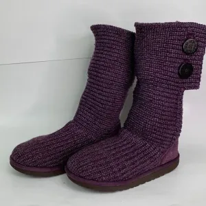 UGG Australia purple Sweater knit button boots size 5