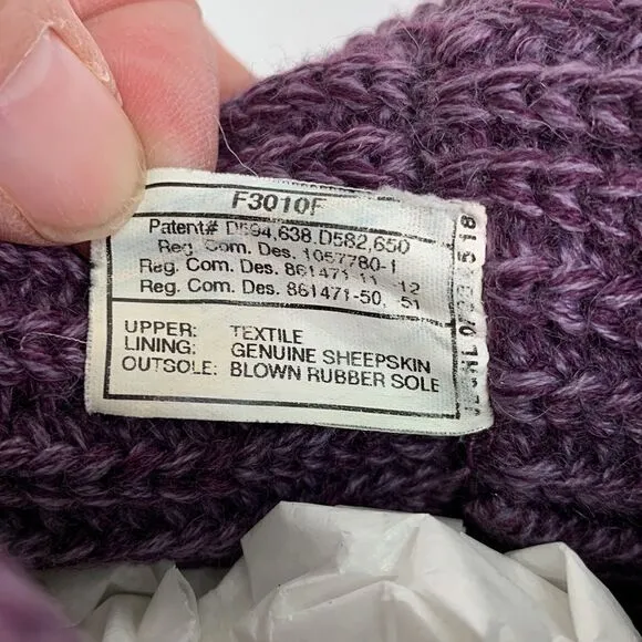 UGG Australia purple Sweater knit button boots size 5