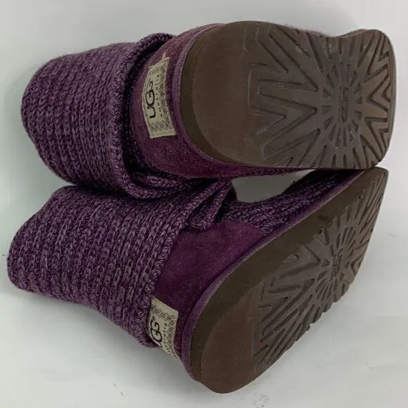 UGG Australia purple Sweater knit button boots size 5